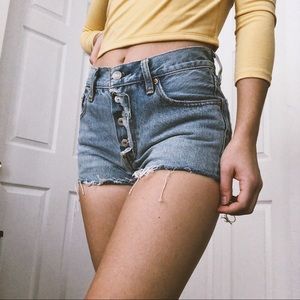 Levi 501 high waisted shorts